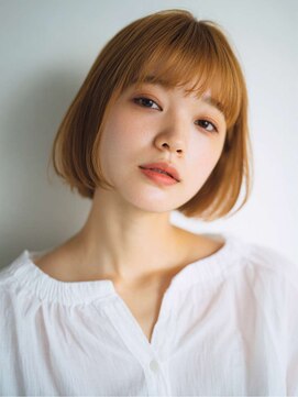 トクテ 高円寺(tokute) くびレイヤーエモージュ前髪モテベージュレイヤーミディ/高円寺