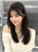 ミディアムレイヤー ワンカール 流し前髪『桔川 恒』
