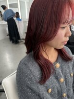 イロウ 山口どうもん店(IROW)&nbsp;ブリーチ無しで作るレッドカラー