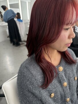 イロウ 山口どうもん店(IROW) ブリーチ無しで作るレッドカラー