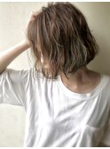 無造作ニュアンスボブ&ナチュラルグレージュカラー【高田馬場】