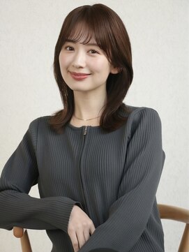 ガーデン オオタカノモリ(garden otakanomori) 大人可愛いナチュラルくびれミディアム×前髪あり×艶ブラウン