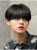 黒髪マッシュナチュラルマッシュメンズヘア韓国ツーブロック