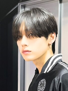 エルマーク 梅田(L-MARK) 黒髪マッシュナチュラルマッシュメンズヘア韓国ツーブロック