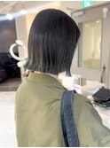 グラデーションカラー オリーブ ボブ ケアブリーチ