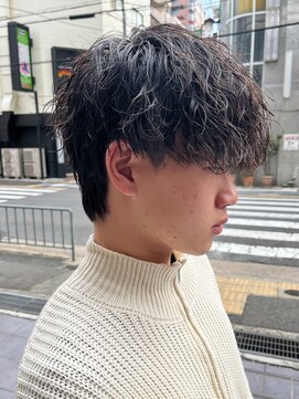 エルマーク 神戸三宮(L-MARK) シャドウパーマメンズカットスパイラルパーマツイスパ波巻き