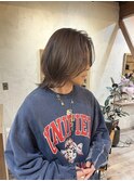 #丸型#ホワイトグレージュ#ミニウルフ#チェリーブラウンa92