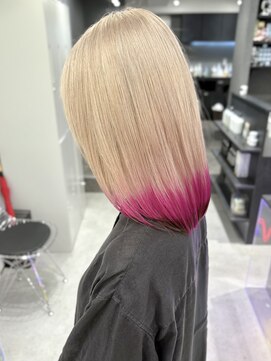 いろあそび 八王子 【エンドカラー】ホワイトベージュ×ピンク×ブラック