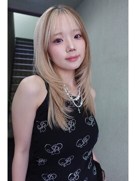 ネルケ 立川(nelke) ミルクティーベージュダブルカラーケアブリーチインナーカラー