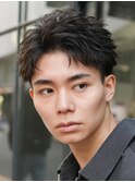 新橋メンズパーマツイストスパイラルパーマ波巻きニュアンス