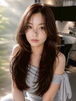 シオン(shion)&nbsp;顔周りレイヤーロング韓国ヘアイメチェン_F31716