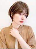 say.ショートボブイメチェンひし形ショート前髪顔周りカット