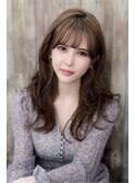 外国人風セミロングエアリー#透明感グレージュヴェールウェーブ
