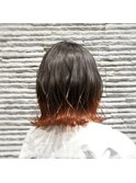 切りっぱなし/外ハネ/オレンジ/アッシュベージュ/グレージュ