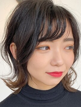 ロディーナ 大口 新子安(rodina) 伸ばしかけボブ×インナーカラー×カジュアル/波巻き/ラフ/大人