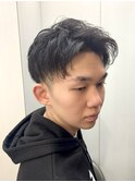 メンズビジネスショートツーブロックアップバング刈り上げ理容室