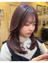 ロージアバイアルティナ(ROSIER by artina) ラベンダーミルクティー_ ワインレッド_ 韓国風巻き