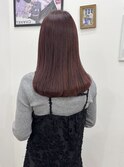 初カラーブリーチなし柔らかピンクブラウン春カラーピンク