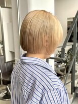 ヘアー アイス 御器所本店(HAIR ICI)&nbsp;明るめライトベージュハイトーンボブ ミニボブ