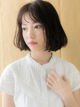 カバーヘア 上尾西口店(COVER HAIR) 黒髪アッシュワンカールAラインボブウェットヘアX上尾20代30代