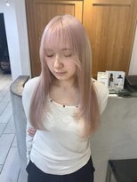 テトラ バイ ネオリーブ 横浜西口店(tetra by neolive)&nbsp;ハイトーン ホワイトピンク ケアブリーチ ロングレイヤー 横浜★