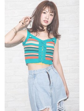 ヘアーサロン ラ シュシュ(HAIR SALON La chou chou) ツヤ感×動き　毛先ワンカールのミディアムスタイル