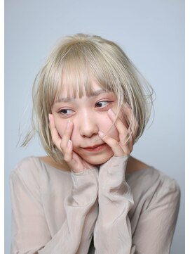 テトヘアー(teto hair) bob［ワンレングス・切りっぱなし・ホワイトブロンド］5