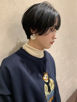 シャンドゥール 栄店(CHANDEUR) ショート×ブルーブラック黒髪暗髪透け感クールモード系大人