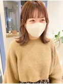 【宮本大輔】くびれミディ 韓国風ショコラピンク 外ハネレイヤー