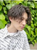 メンズツーブロックショートツイストツイストスパイラルパーマ