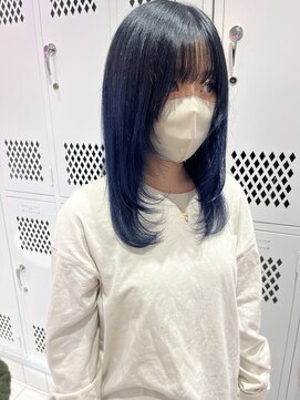 ロンドルーチェ 心斎橋(Lond luce) ダークアッシュ/ミディアムレイヤーカット［髪質改善/縮毛矯正］