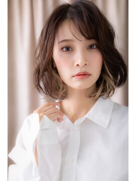 カバーヘア ブリス 大宮西口(COVER HAIR bliss) イヤリングカラーゆるふわ大人ボブパーマY大宮10代20代30代