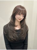 韓国風/レイヤー/小顔/透明感カラー/前髪カット