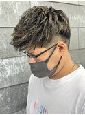 メンズマッシュセンターパートスパイラルパーマニュアンスパーマ