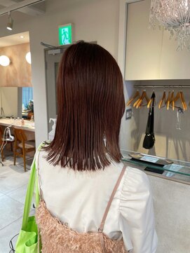 キャンバス バイ ネオリーブ 横浜西口(Canvas by neo.) 切りっぱなしロブ 暖色ブラウン 水素カラー sn