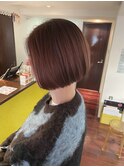 石橋/首が綺麗に見えるボブ/ショート/ピンクブラウン/白髪染め