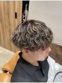 ハイライト×波巻きパーマ