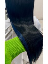 スタイル 横浜(STYLE)&nbsp;エクステ８０本黒髪インナーブルー/長さだし/馴染ませエクステ/