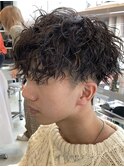 ツイストスパイラルパーマツーブロックツイストパーマメンズヘア