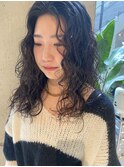ロングスパイラルパーマナチュラルブラック
