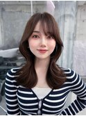 美髪韓国レイヤーイメチェン夏ハイライトカラーくびれヘア