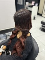 ヘアーデザイン ジェルム(Hair Design germe)&nbsp;レッドブラウン くびれ巻き MAYUKO