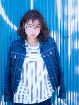 シャイン ヘア ブレンド 二子玉川(Shine hair blend) 【二子玉川】丸みショート無造作カールボブディイルミナカラー74