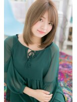 ミック ヘアアンドビューティー 大山店(miq Hair&Beauty) 艶カラーで透明感*斜めバング小顔エアストレートa1