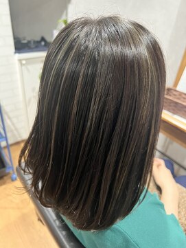 ビスイル 秋葉原店(Vis ill) 20代30代/ハイライト/白髪ぼかしハイライト/オリーブブラウン