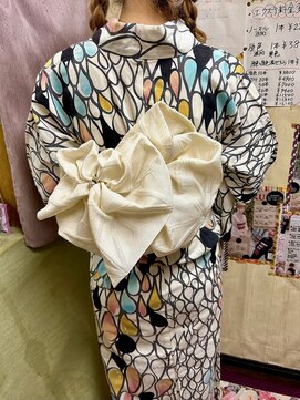 ヘアセットアップス(UP's) ◆UPｓ浴衣帯アレンジ『アシメントリー(^-^)/♪』可愛い～♪