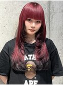 レッドカラー × 裾カラー