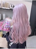 イメチェン/ホワイトブロンド/外ハネボブ/ワイドバング/渋谷