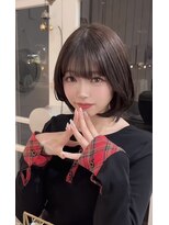 ネウィ 広島(newi)&nbsp;ワンレンボブ前下がりショート内巻きワンカール鎖骨ミディアム