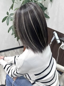 ベルヘアーデザイン 堺東(Belle hair Design) コントラストハイライト/外国人風/ミディアム/堺東